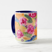 Tasse mit Aquarellblumen (Vorderseite Links)