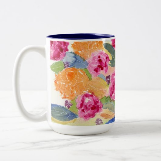 Tasse mit Aquarellblumen (Links)