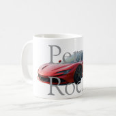 Tasse mit Auto und individuellem Namen (Vorderseite Links)