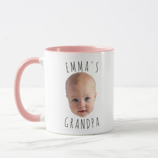 Tasse mit Baby Face Custom Face Baby Mama Vater (Links)