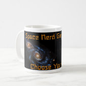 Tasse mit "Bandenfarben" von HST & JWST (Vorderseite Links)