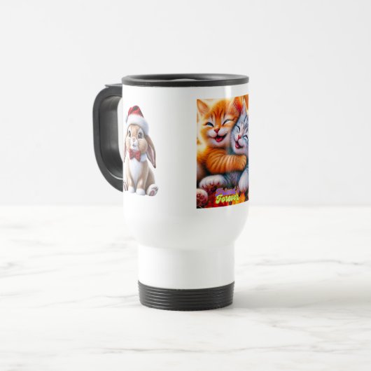 Tasse mit bezauberndem Design eines Kaninchens & K (Vorderseite Links)