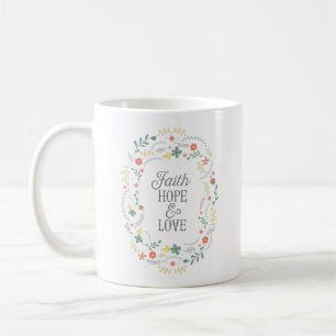 Tasse mit Bibelvers Zitat Glaube Hoffnung Liebe Ka