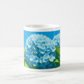 Tasse mit blau blauen Hydrangeas aus Pixel-Art (Mittel)