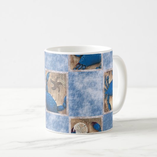 Tasse mit blauem Krebsmuster (VorderseiteRechts)