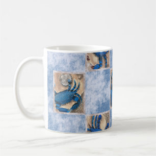 Tasse mit blauem Krebsmuster