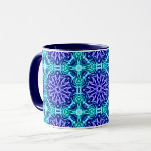 Tasse mit blauem Muster (Vorderseite Links)