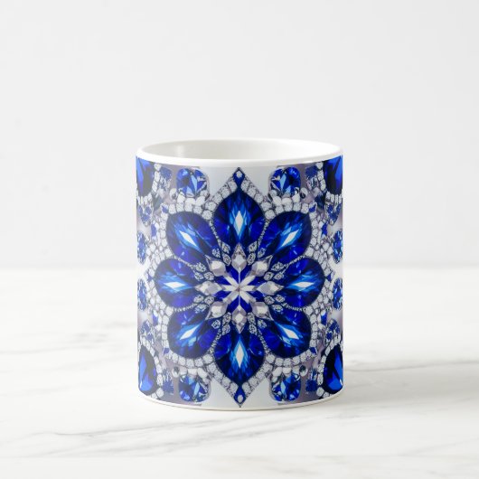 Tasse mit blauweißem Farbdesign (Mittel)