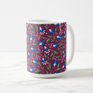 Tasse mit Blumen in Burgund und Deep Blue