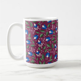 Tasse mit Blumen in Burgund und Deep Blue