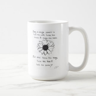 Tasse mit Blumen-und Single-Elternteil-Zitat