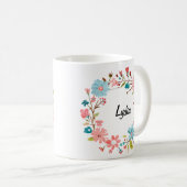 Tasse mit Blumenbezeichnungen - Personalisierte Bl (VorderseiteRechts)