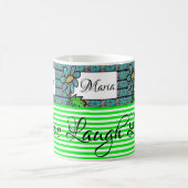 Tasse mit Blumengrün und Weiß (Mittel)