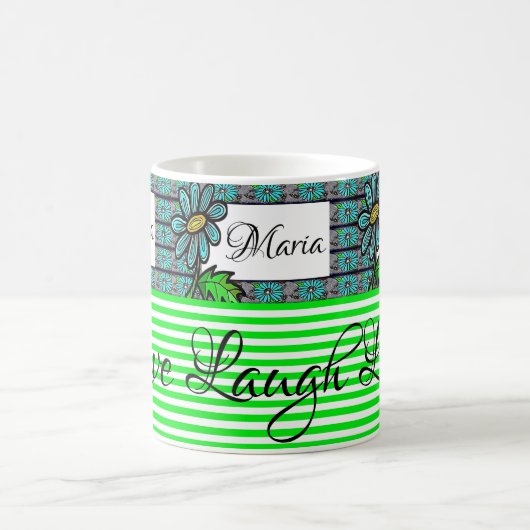 Tasse mit Blumengrün und Weiß (Mittel)