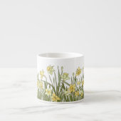Tasse mit Blumenrand von gelben Narzellen (Vorderseite)