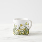 Tasse mit Blumenrand von gelben Narzellen (Vorderseite Rechts)