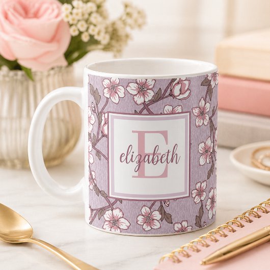 Tasse mit Blumenschrift - Personalisierter Kaffee