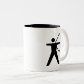 Tasse mit 'Bogenschießen'-Piktogramm (VorderseiteRechts)