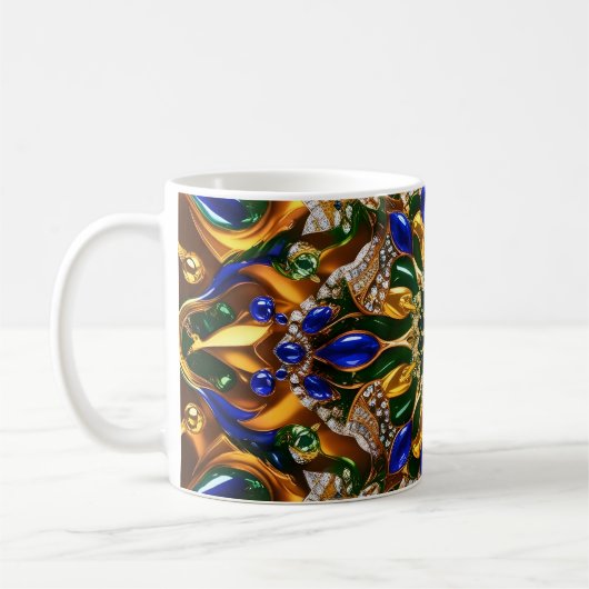 Tasse mit brasilianischem Farbdesign (Links)