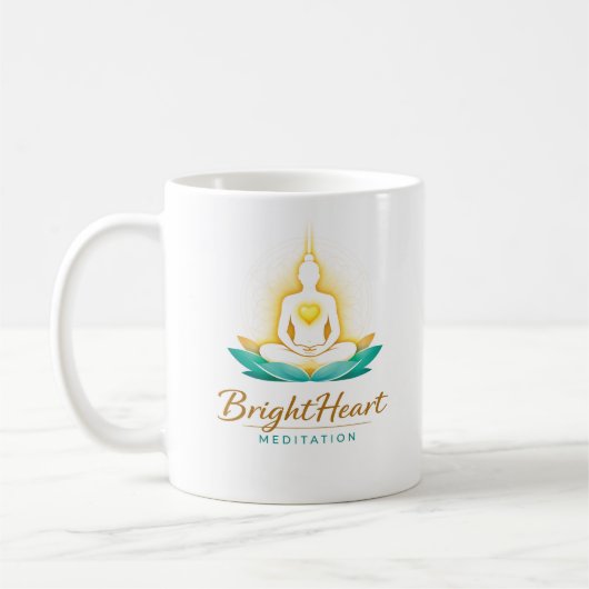 Tasse mit Brightheart-Meditations-Logo (Links)
