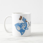 Tasse mit Brown und blaues Logo und Text (Links)