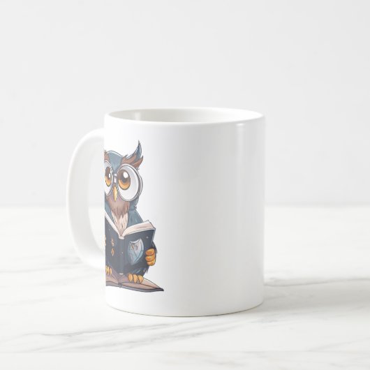 Tasse mit Buchlesedesign (Vorderseite Links)