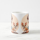 Tasse mit Cartoon-Mann mit Bart und Chihuahua (Mittel)