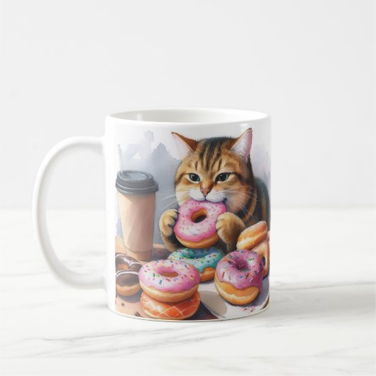 Tasse mit Cat and Donuts - Kaffee & Donut (Links)