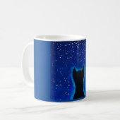 Tasse mit Cat Silhouete unter Sternenhimmel (Vorderseite Links)