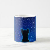 Tasse mit Cat Silhouete unter Sternenhimmel (Mittel)
