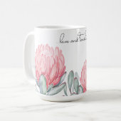 Tasse mit charmanten, delikaten Blume. (Vorderseite Links)