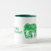 TASSE MIT COOLEM GRÜNEN ELEPHANT (Zentrum)