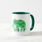 TASSE MIT COOLEM GRÜNEN ELEPHANT (VorderseiteRechts)