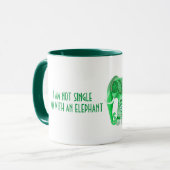 TASSE MIT COOLEM GRÜNEN ELEPHANT (Vorderseite Links)