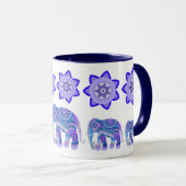 TASSE MIT COOLEN ELEFANTEN UND BLUME (VorderseiteRechts)