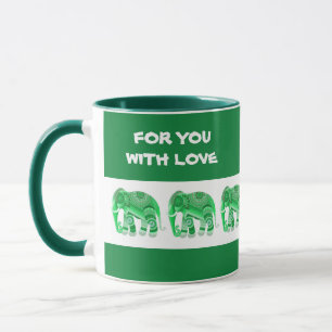 TASSE MIT COOLEN GRÜNEN ELEFANTEN