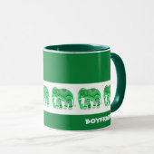 TASSE MIT COOLEN GRÜNEN ELEFANTEN (VorderseiteRechts)