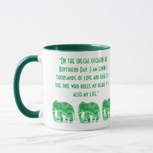 TASSE MIT COOLEN GRÜNEN ELEFANTEN für Freund