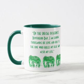 TASSE MIT COOLEN GRÜNEN ELEFANTEN für Freund