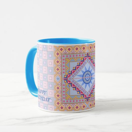 TASSE MIT COOLER KUNST FÜR DEN GEBURTSTAG (Vorderseite Links)