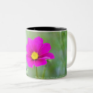 Tasse mit Cosmea-Blüte und Psalm