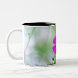 Tasse mit Cosmea-Blüte und Psalm