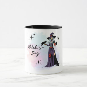 Tasse mit dem Design einer Niedlichen Hexe: Magie 