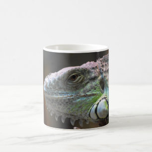 Tasse mit dem Kopf der farbenfrohen Iguana-Eidechs