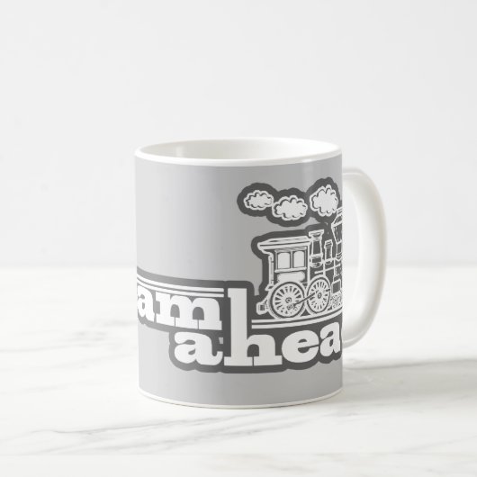 Tasse mit dem Logo "full dampfahead" (VorderseiteRechts)