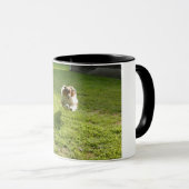 Tasse mit dem originalen Foto der springenden Shel (VorderseiteRechts)