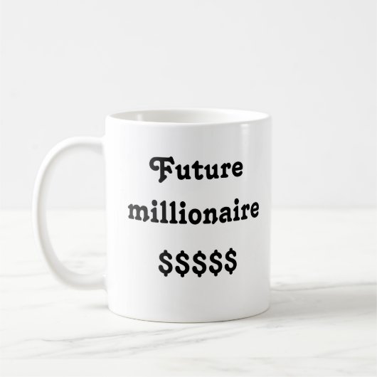 Tasse mit dem Text "Future Millionaire" (Links)