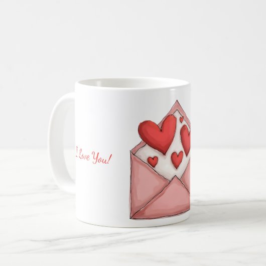 Tasse mit dem Valentinstag-Design (Vorderseite Links)