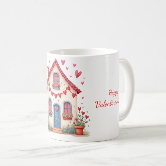 Tasse mit dem Valentinstag-Design (VorderseiteRechts)