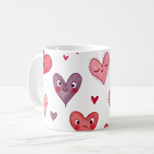 Tasse mit dem Valentinstag-Design (Vorderseite Links)